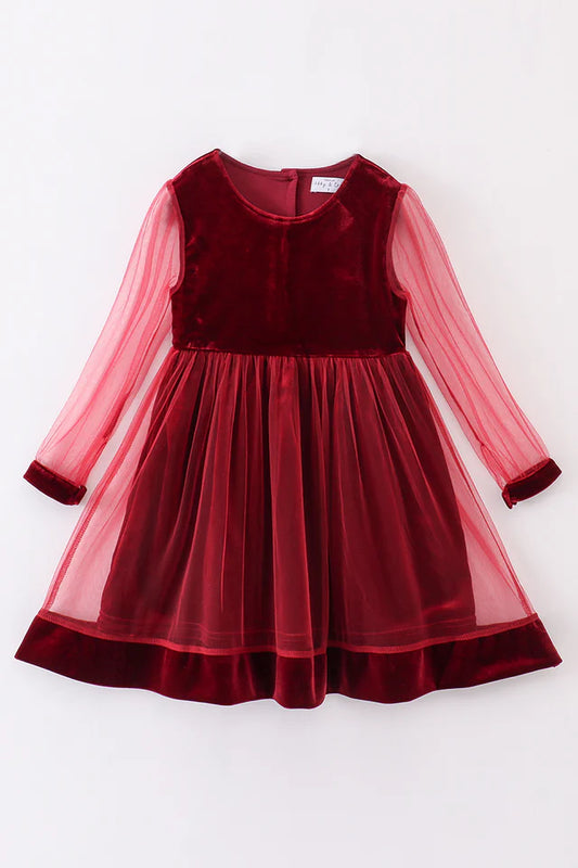 Burgundy Velvet Dress