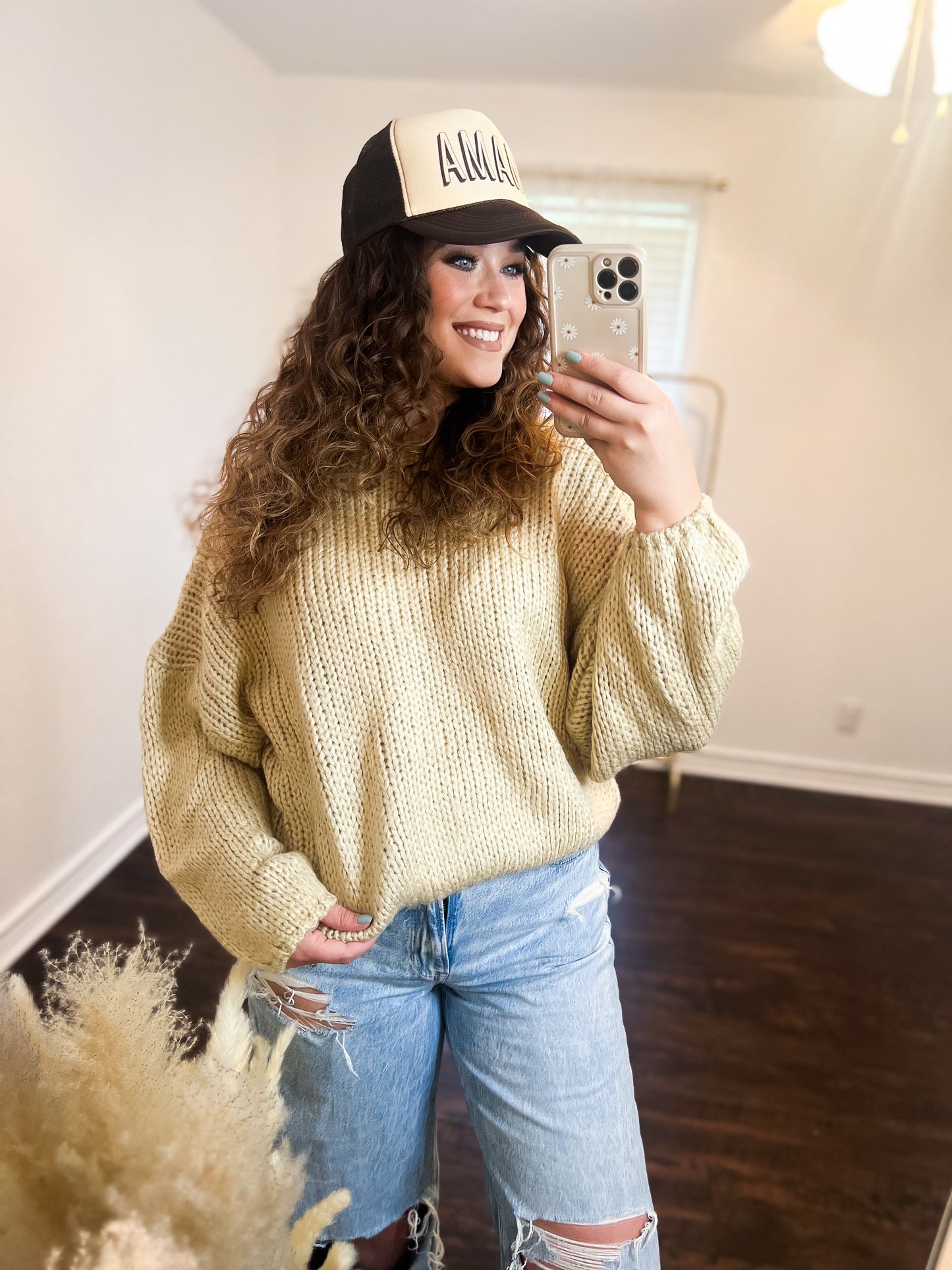 Cream Chunky Knit Sweater